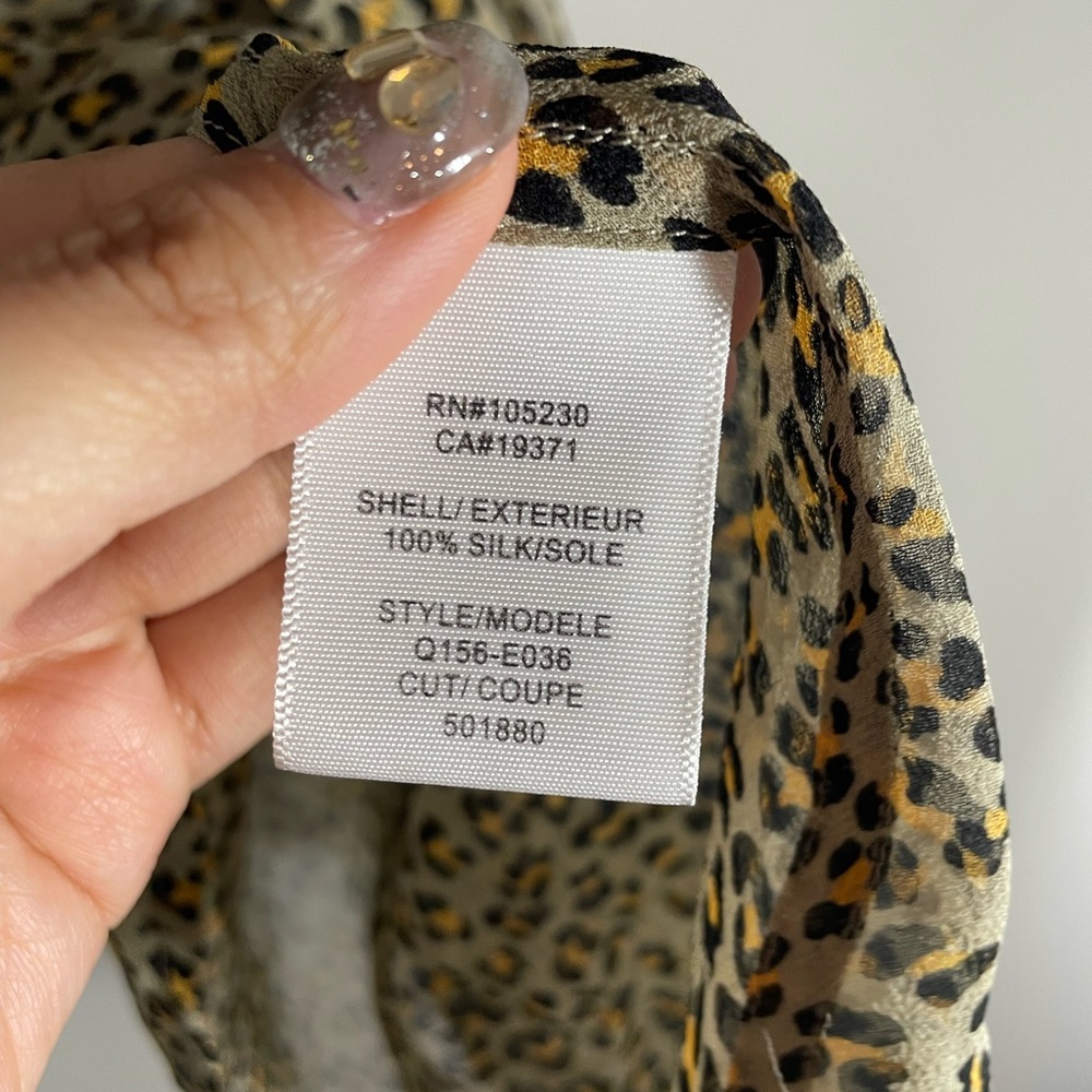 Equipment Femme Silk Sleeveless Leopard Print Shirt Dress size L - Picture 5 of 6